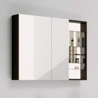 Зеркальный шкаф Black&White 929.MС1000  тёмное дерево 95 см